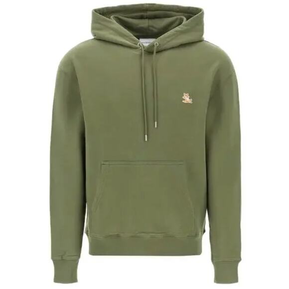 MAISON KITSUNE Green Fox Pullover Hoodie Sweatshirt Size Large Chillax Fox - Picture 1 of 13